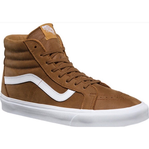 vans brown leather high tops